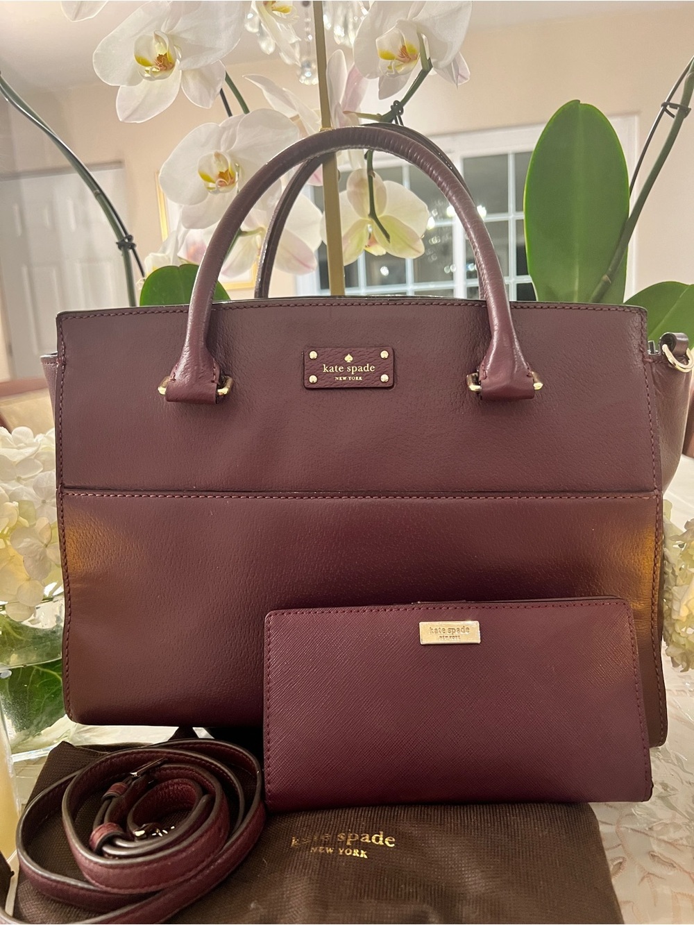 Kate Spade New York Grove Street Lana Plum Tote & Wallet Set